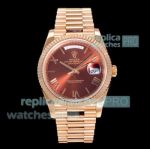 GM Factory Swiss Replica Rolex Day-Date Rose Gold Watch Chocolate Roman Dial 40MM_th.jpg
